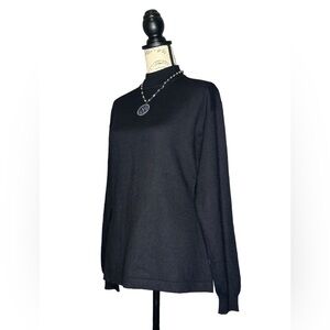 Wool blend mock neck sweater black size small EUC
